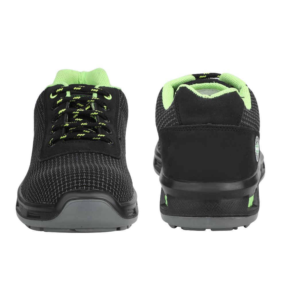 Warrior Green Safety Shoes for Men, Fibre Glass Toe, Light Weight Sigma By Liberty