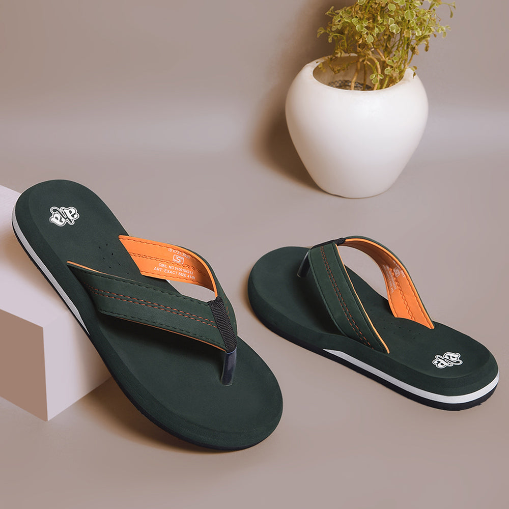 Axact Floops Buy A-HA Olive Green Casual Flip-Flops For Men EXACT By Liberty