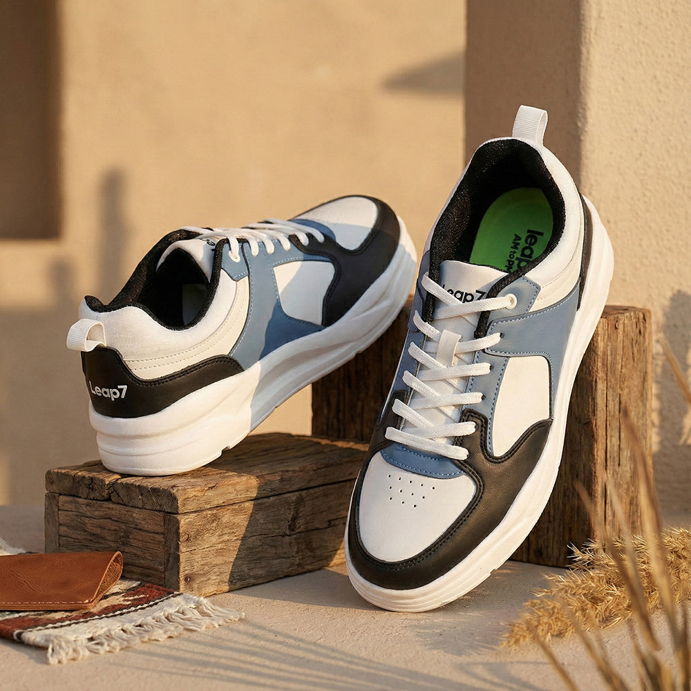 Buy LEAP7X Royal Blue Casual Lacing Sneakers for Men