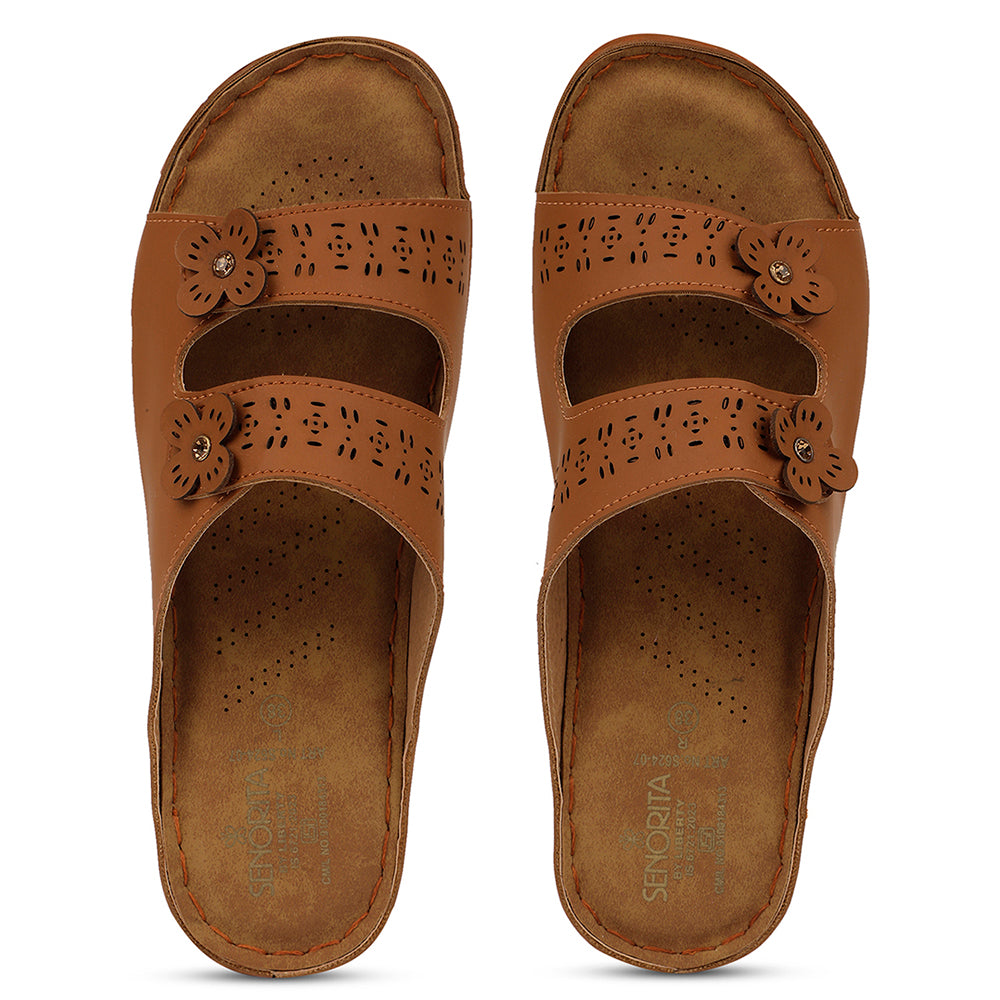 Senorita Casual Tan Slipper For Women S624-7 By Liberty