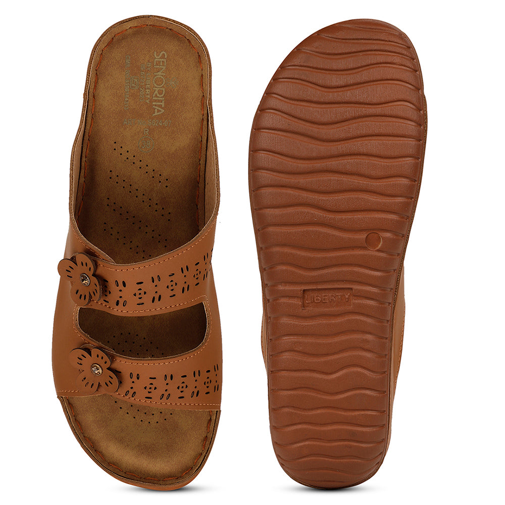 Senorita Casual Tan Slipper For Women S624-7 By Liberty