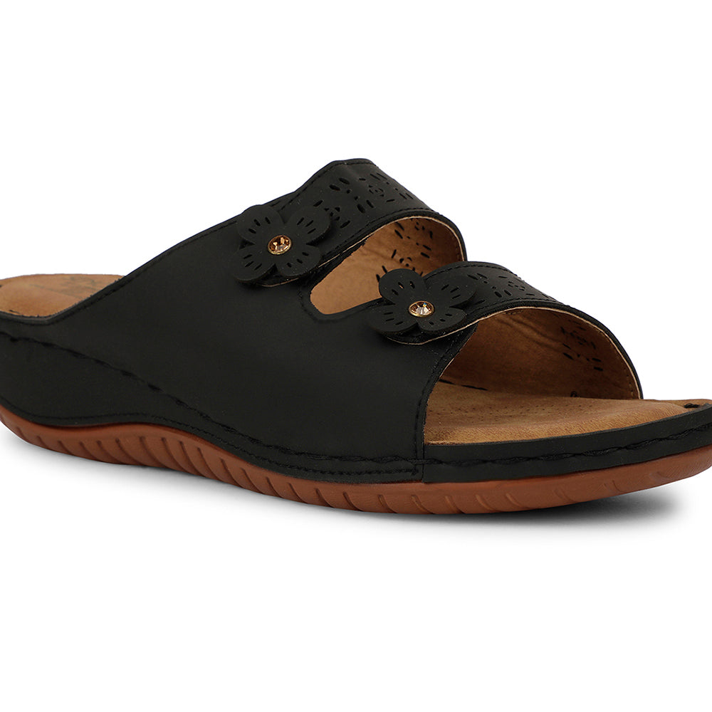Senorita Casual Black Slipper For Women S624-7 By Liberty
