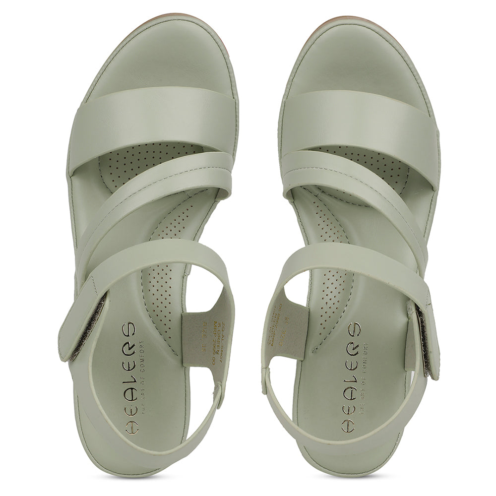 Healers Casual S. Green Sandal For Women ZQ-AL-SN7 By Liberty