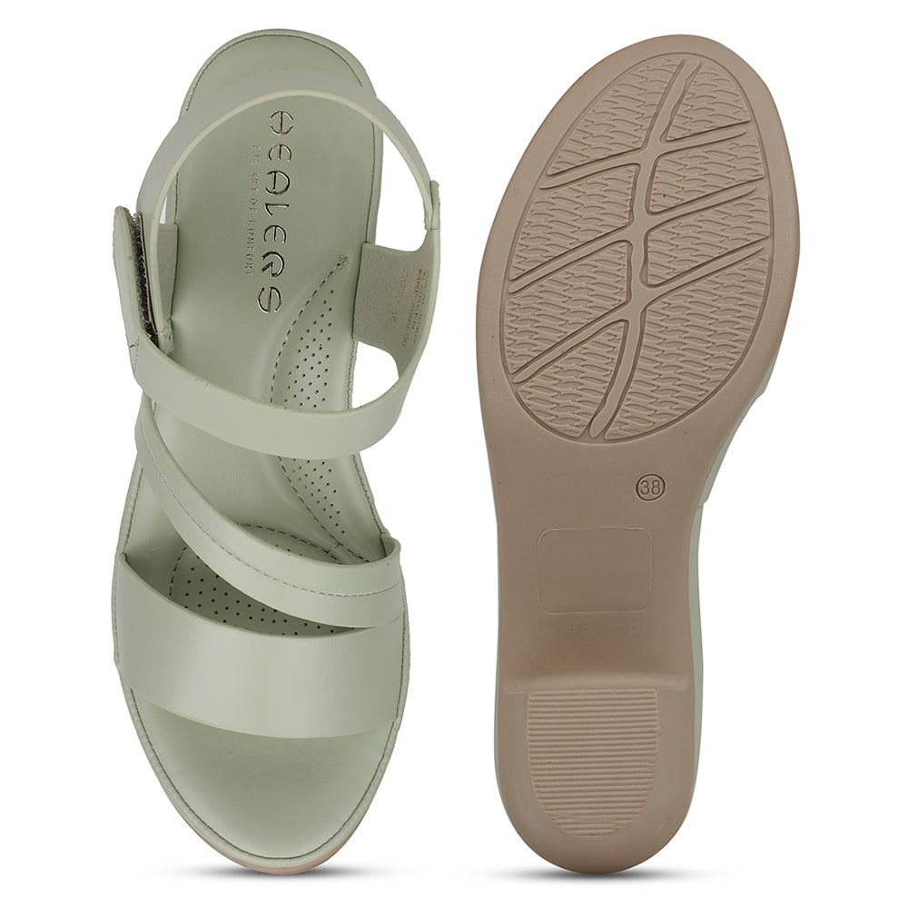 Healers Casual S. Green Sandal For Women ZQ-AL-SN7 By Liberty
