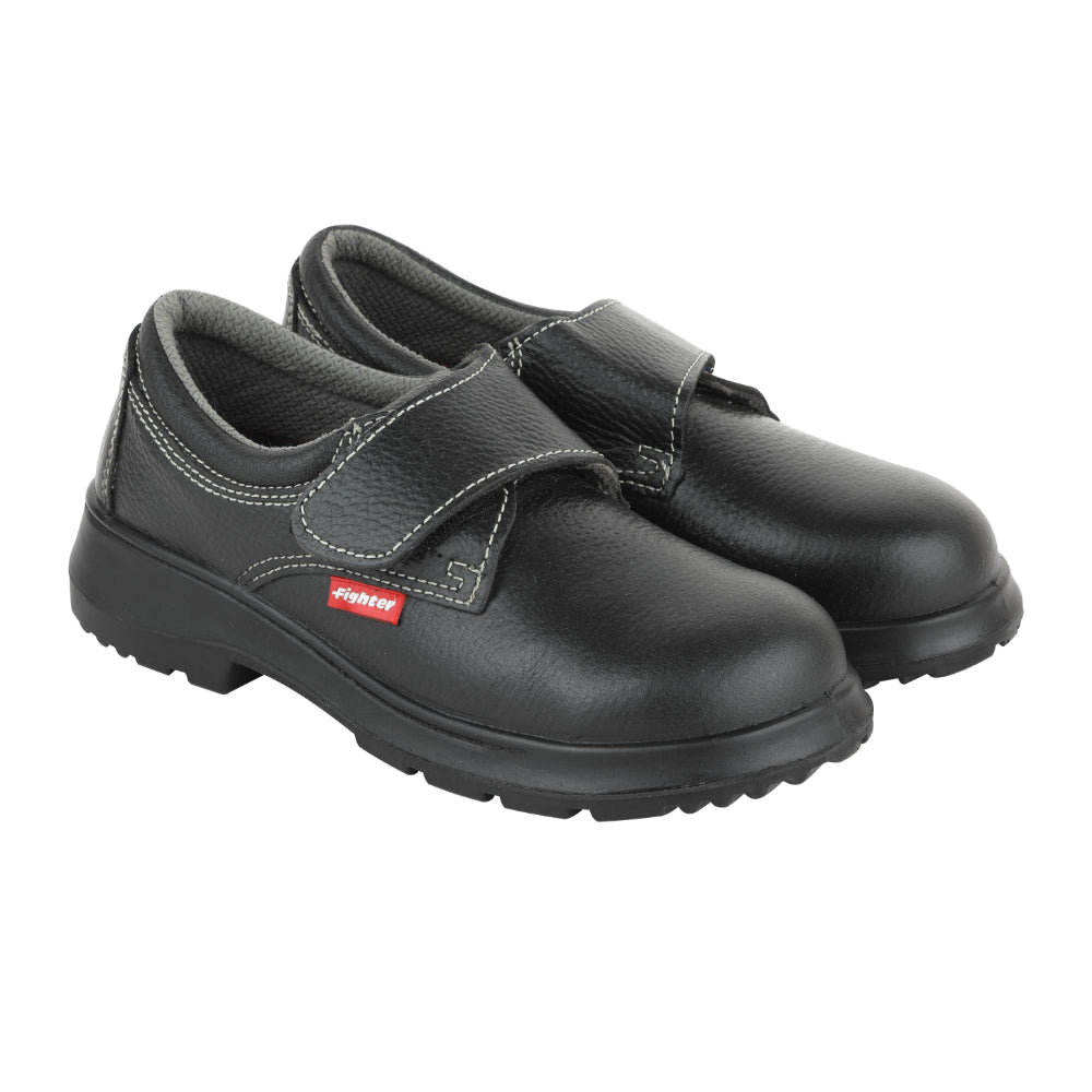 Warrior By Liberty Genuine Leather Fighter-Women Safety Shoes for Women Industrial, Lightweight Shoe with Steel Toe - Black