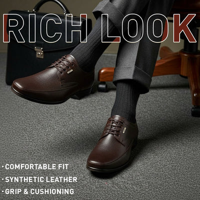 Fortune Brown Formal Lacing Derby Shoes For Men HML-88E By Liberty