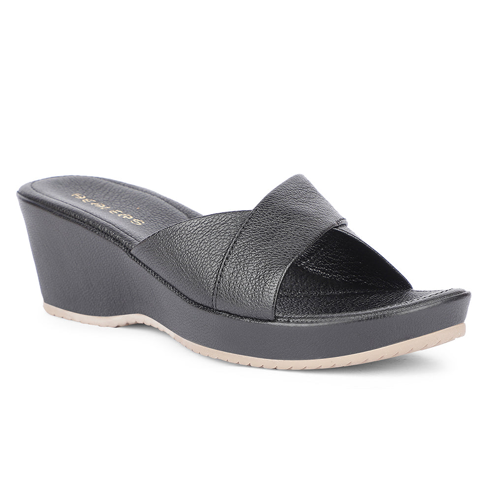 Healers Casual Black Wedges Heels For Women J332-4 By Liberty