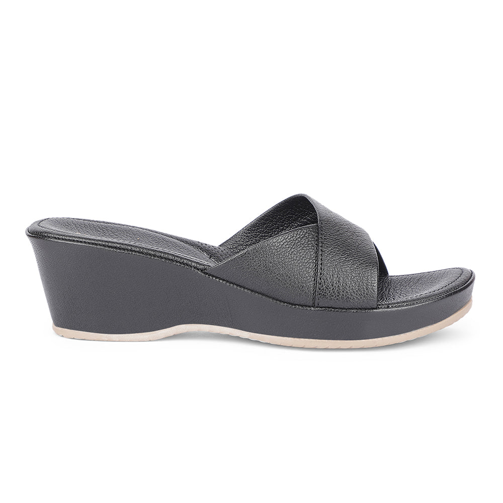 Healers Casual Black Wedges Heels For Women J332-4 By Liberty