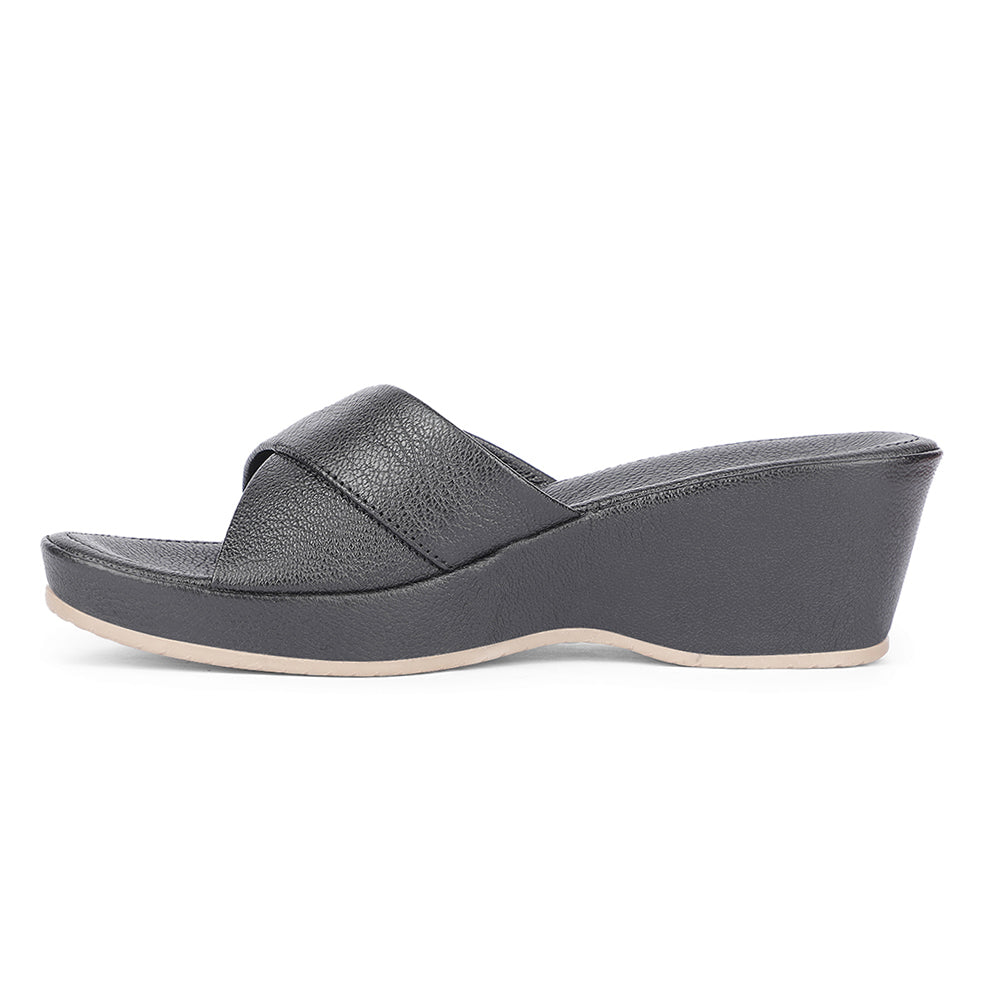 Healers Casual Black Wedges Heels For Women J332-4 By Liberty