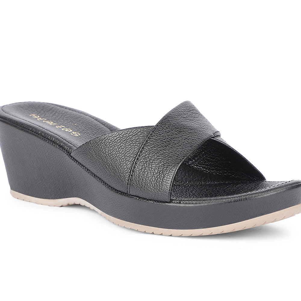 Healers Casual Black Wedges Heels For Women J332-4 By Liberty