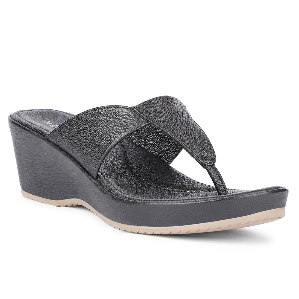 Healers Casual Black Wedges Heels For Women J332-41 By Liberty