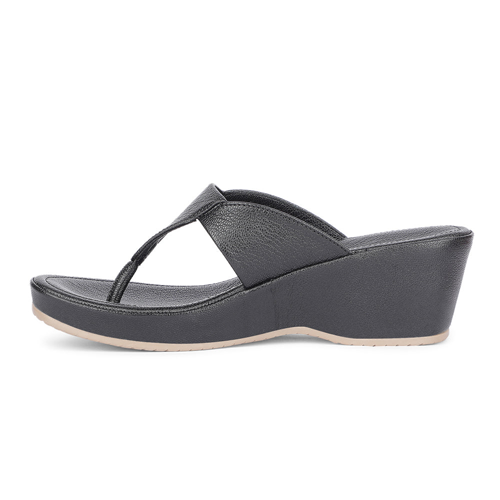 Healers Casual Black Wedges Heels For Women J332-41 By Liberty
