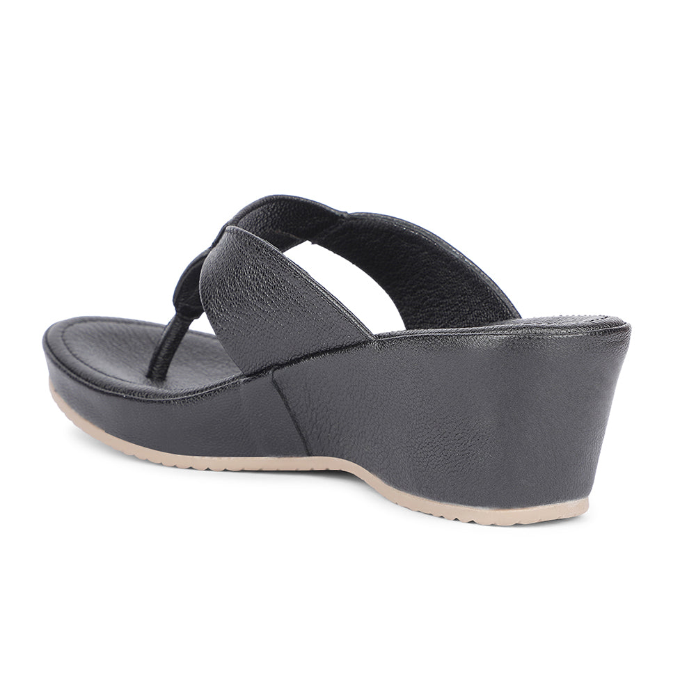 Healers Casual Black Wedges Heels For Women J332-41 By Liberty