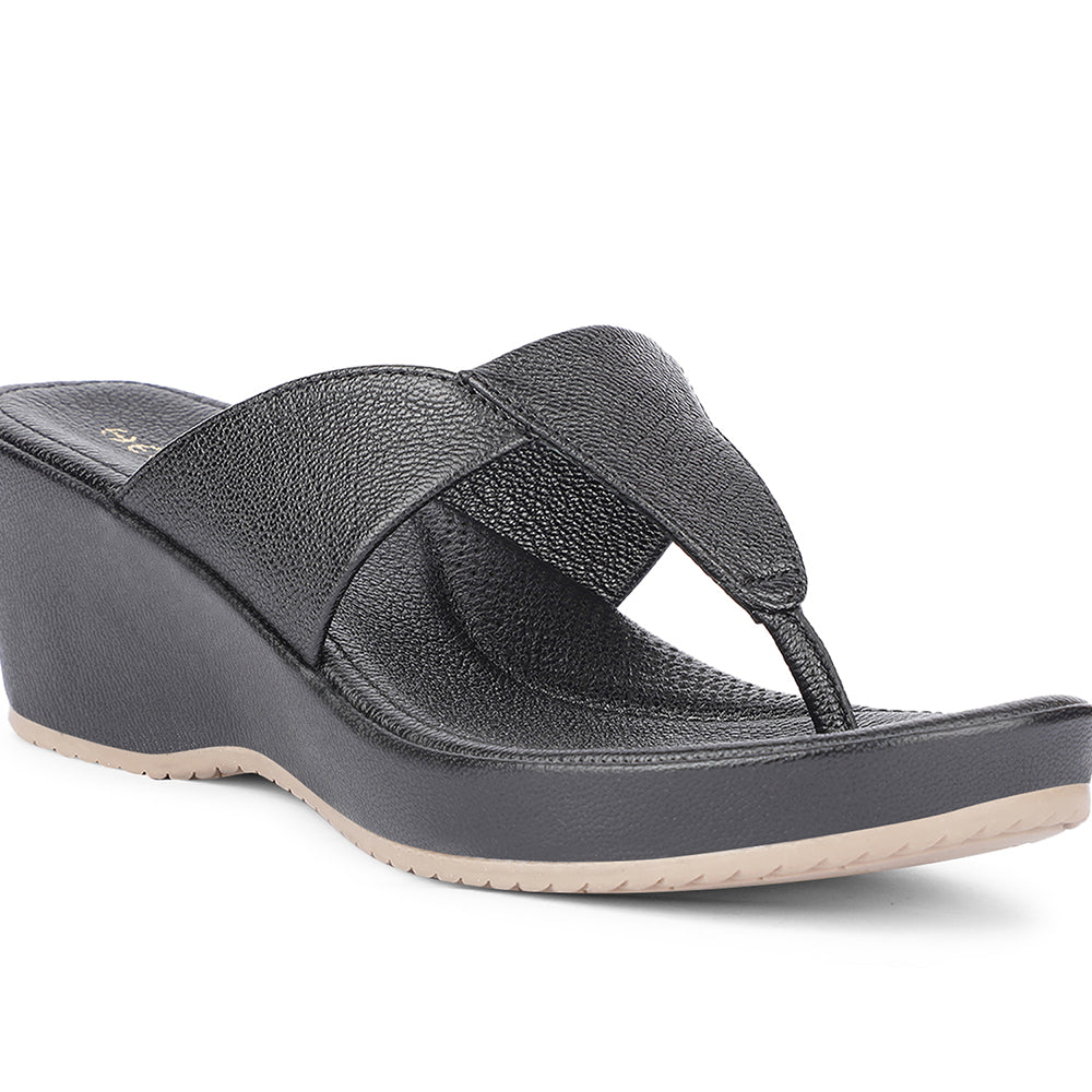 Healers Casual Black Wedges Heels For Women J332-41 By Liberty