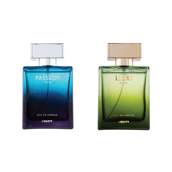 Liberty Luxury Men's Gift Set - Legend and Passion (1ml/3.4Oz each) Eau De Parfum (EDP), Crafted in France, Long Lasting Smell.