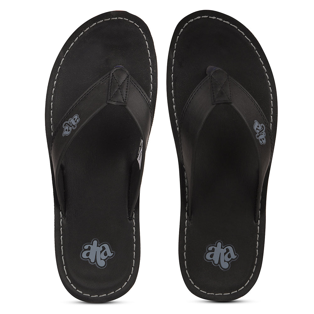 A-HA Black Casual Slipper For Men 2137-51 By Liberty