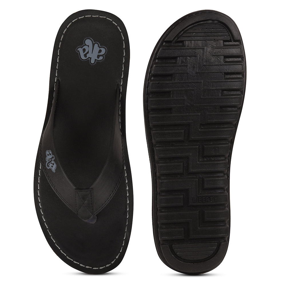 A-HA Black Casual Slipper For Men 2137-51 By Liberty