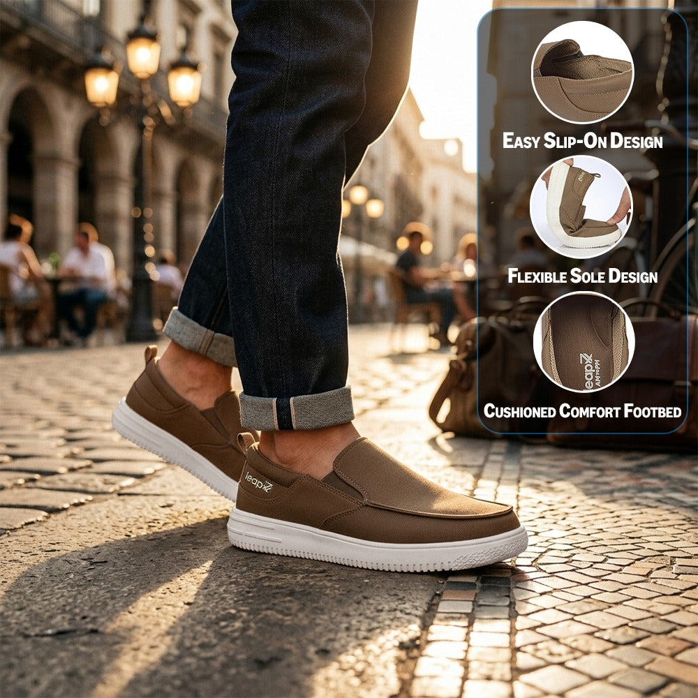 Buy Leap7X PRIMESTEPE Brown Casual Non Lacing Sneakers for Men