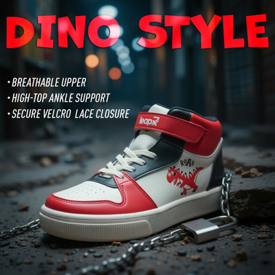 LEAP7X Red Sports Non Lacing Sneakers for Kids TOTSTREND4 By Liberty