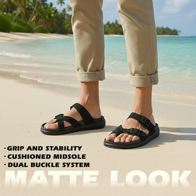 Healers Black Casual Slip On Slippers For Men VAL-37E By Liberty