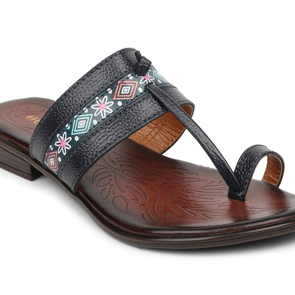 Healers Navy Blue Casual Slipper For Women TLO-106 