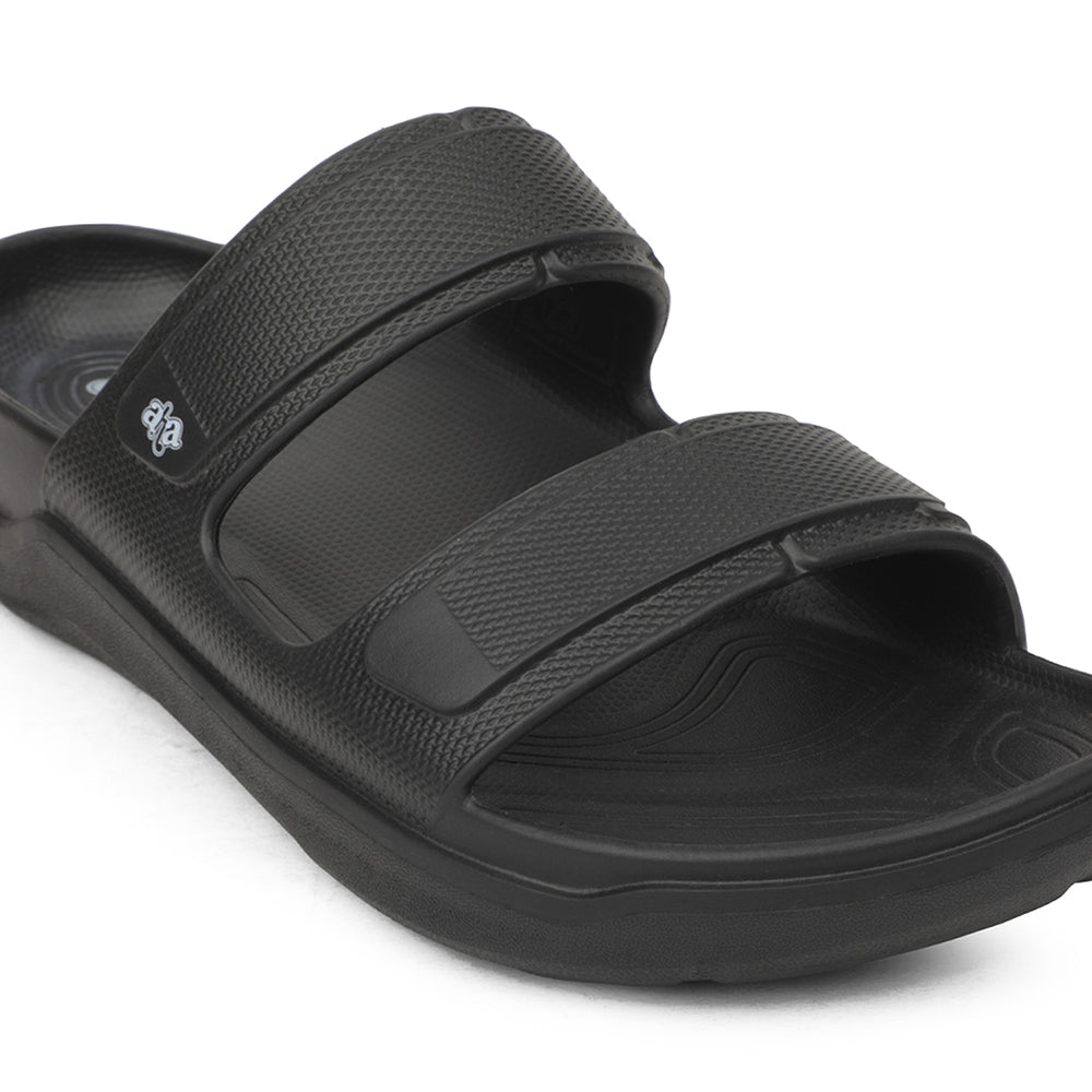 A-HA Black Casual Slides For Men FDL-2 