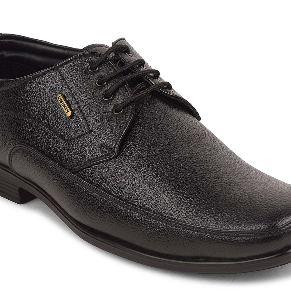 Buy Fortune Black Formal Lacing Derby Shoes For Men UVL-134 By Liberty