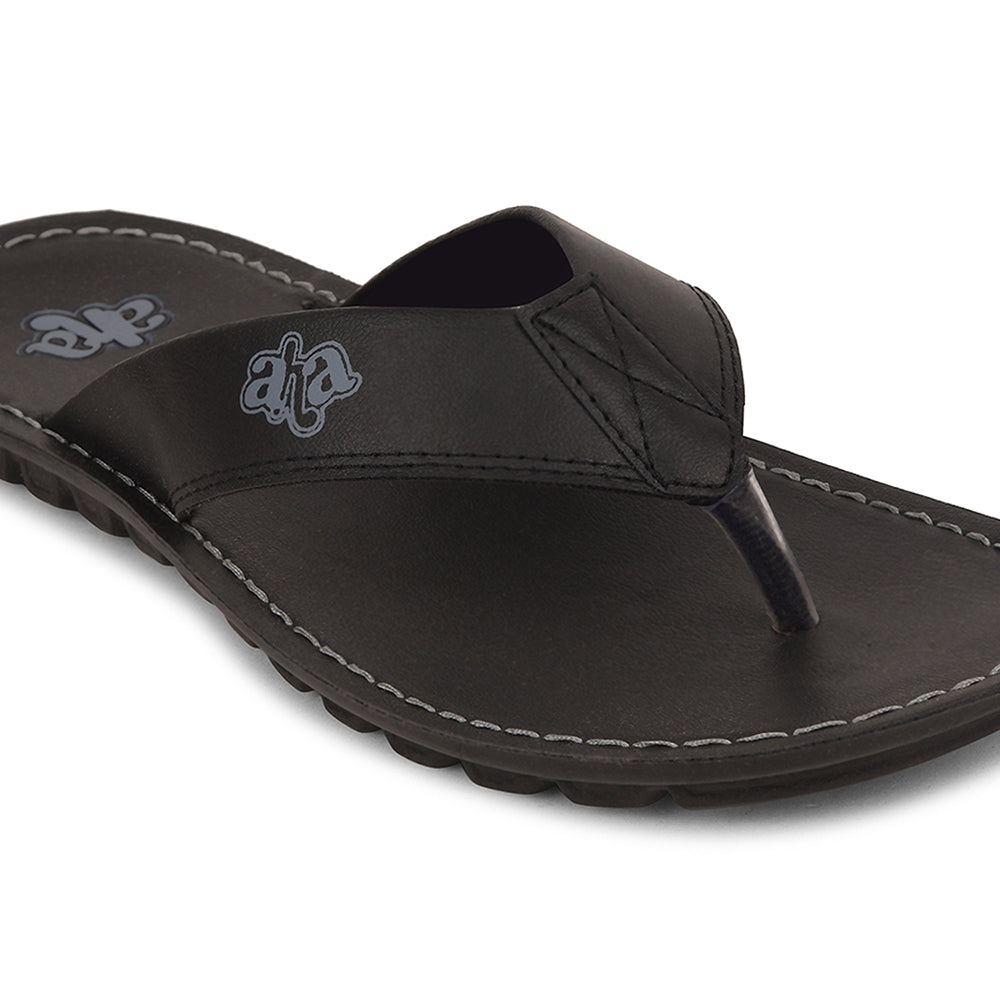 A-HA Black Casual Slipper For Men 2137-51 By Liberty