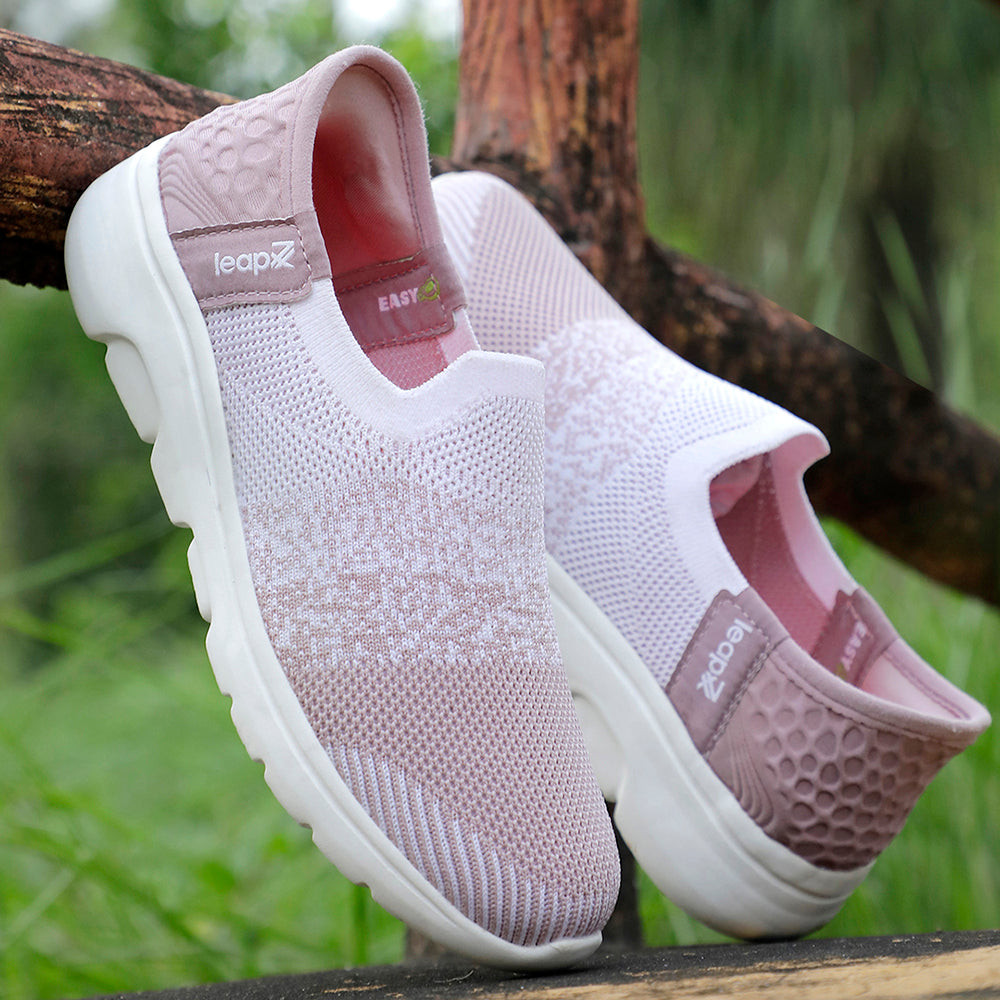 Leap7x Casual Peach Non Lacing Shoes For Kids EAZYGO-1N By Liberty