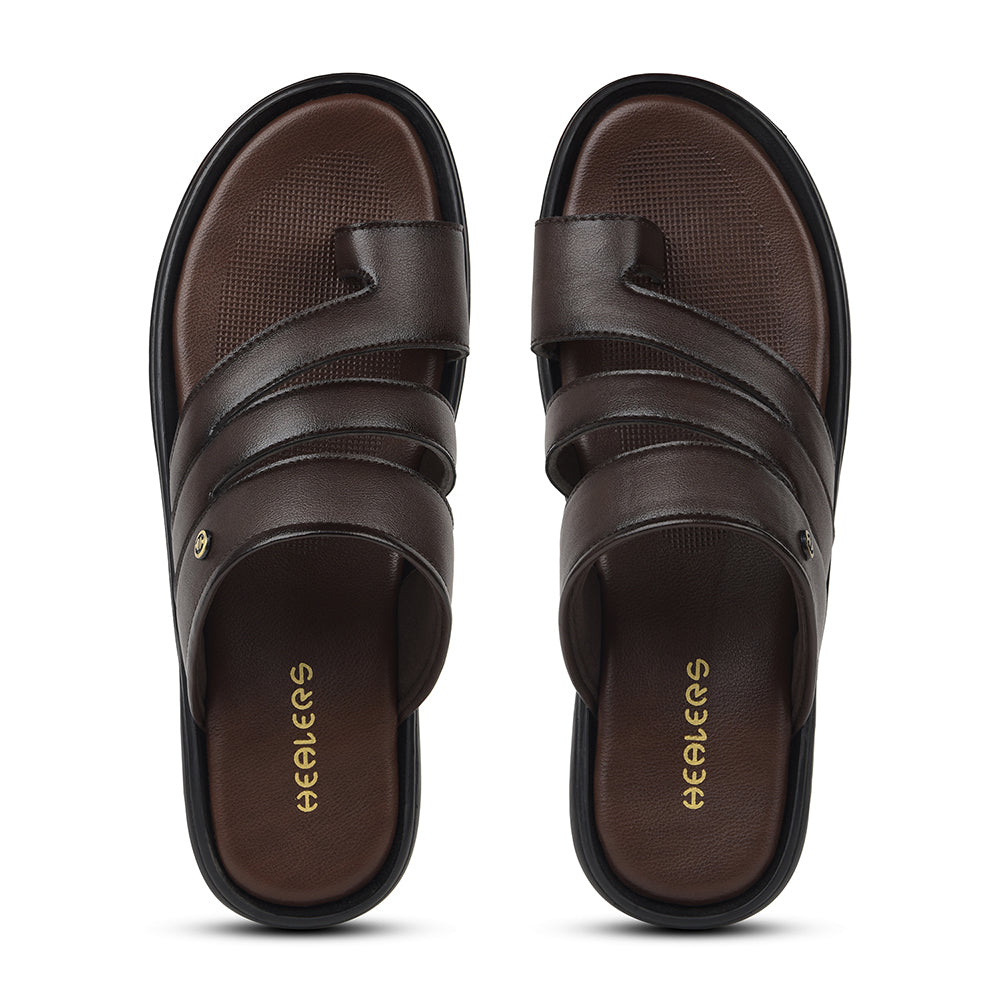 Healers Brown Casual Slipper For Mens AOL-12 