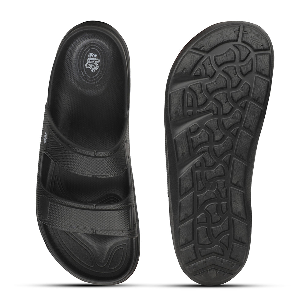 A-HA Black Casual Slides For Men FDL-2 