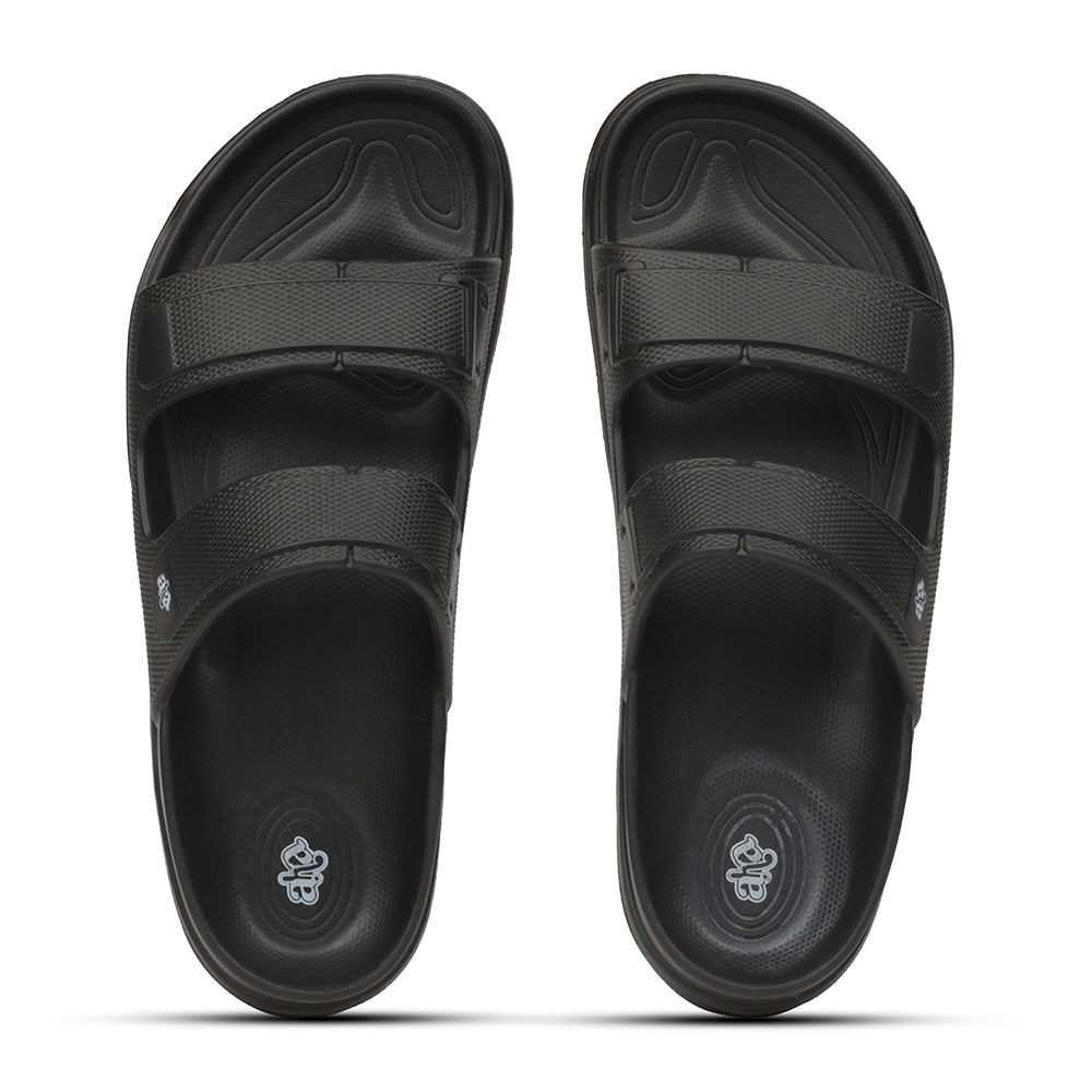 A-HA Black Casual Slides For Men FDL-2 