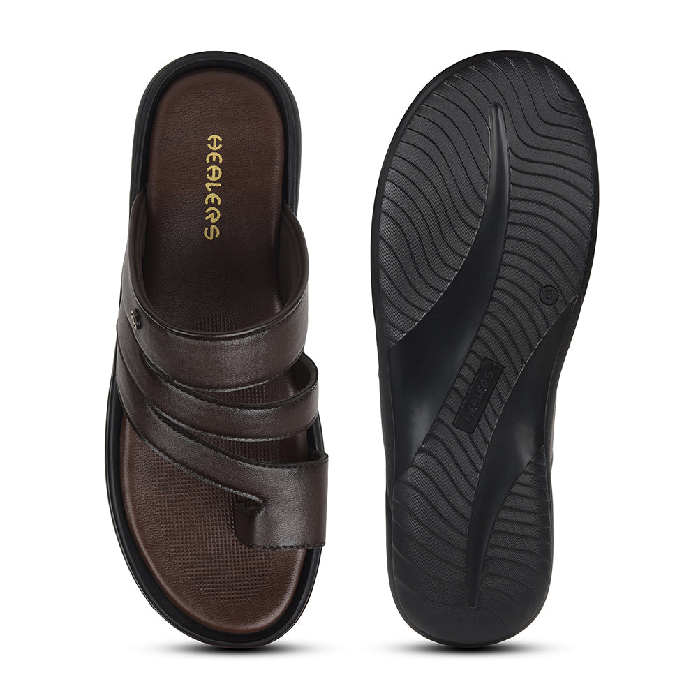 Healers Brown Casual Slipper For Mens AOL-12 