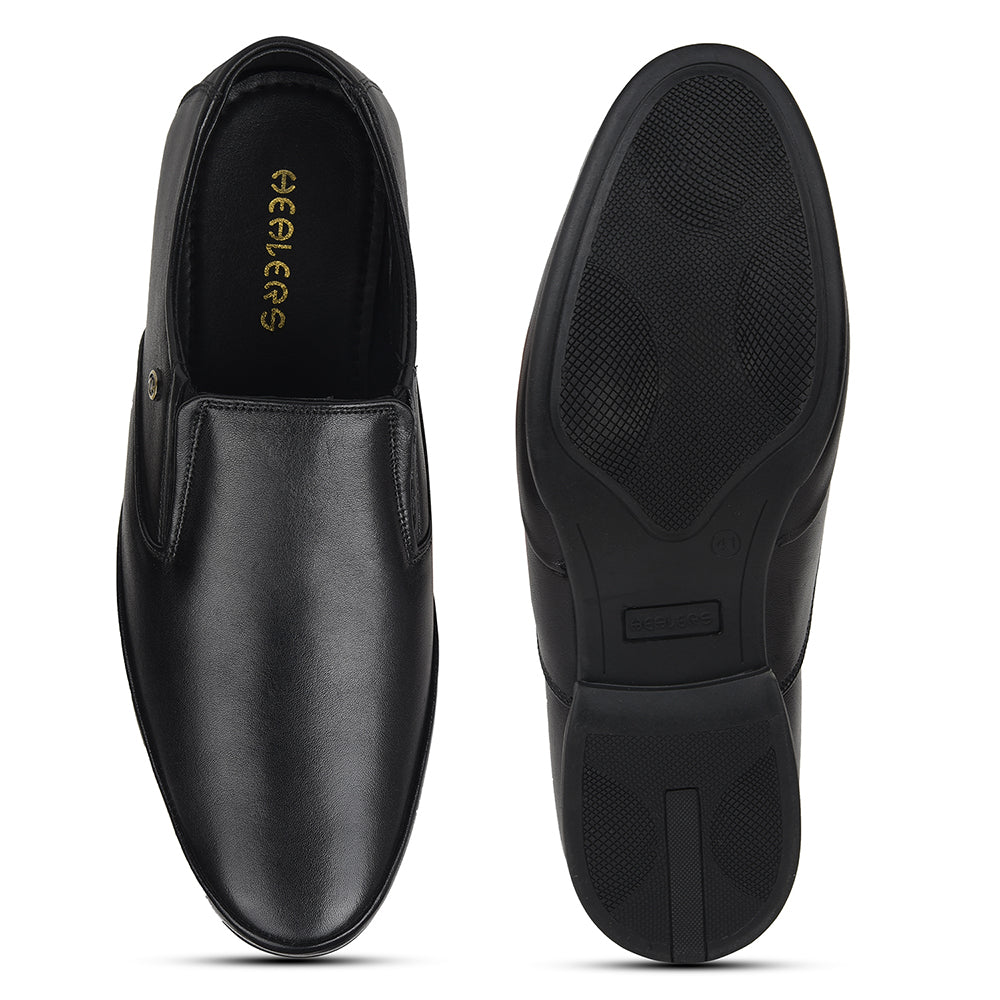 Healers Black Formal Non Lacing Moccasins For Mens J757-03 