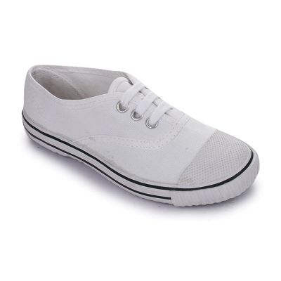 Prefect (White) Lacing PT School Shoes For Kids SKOOLTENIS By Liberty