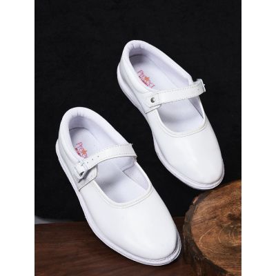 Prefect (White) Ballerina School Shoes For Kids N.S/GIRL By Liberty