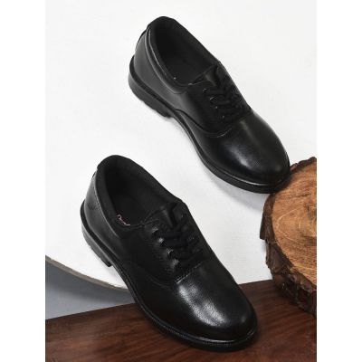 Prefect (Black) Lacing School Shoes For Kids SKOOLBOYPU By Liberty