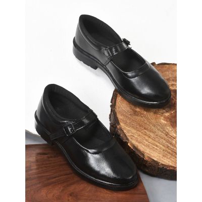 Prefect (Black) Ballerina School Shoes For Kids SKOOLGRLPU By Liberty