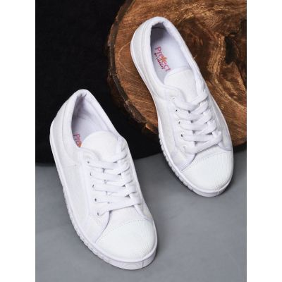 Prefect (White) Lacing PT School Shoes For Kids TENIS By Liberty