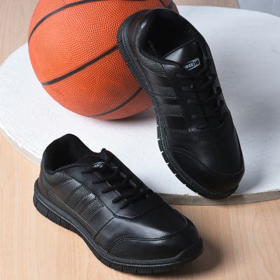 Force 10 (Black) Lacing School Shoes For Kids GOLA-SCHL By Liberty Force 10