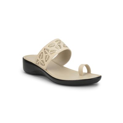 Senorita Fashion (Cream) Thong Sandals For Ladies DZL-844 By Liberty Senorita