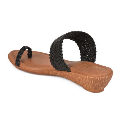 Senorita Black Fashion Flip Flop Slippers For Womens (ELIZA-8 ) Senorita
