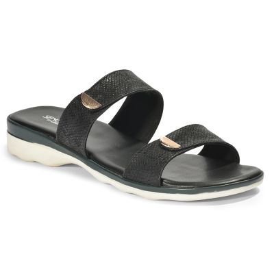 Senorita Fashion Slippers For Ladies (Black) GIF-222 by Liberty Senorita