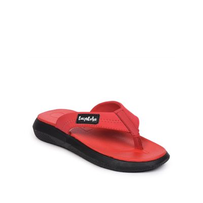 Lucy & Luke By Liberty Red Flip Flop Slippers For Kids (HIPPO-40) Lucy & Luke