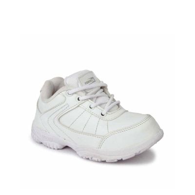 Prefect (White) Lacing School Shoes For Kids SCHZONE By Liberty Prefect