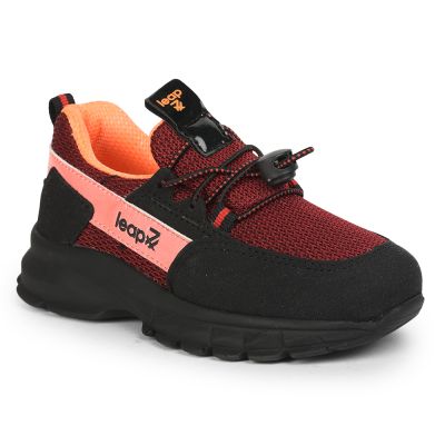 LEAP7X Casual Lacing For Kids (Black) JEEVA-05 by Liberty LEAP7X