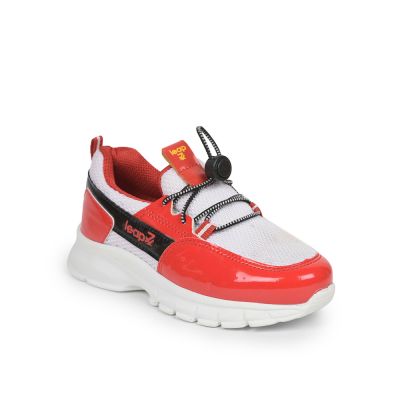 LEAP7X Casual  LaceUpShoes For Kids (Red) JEEVA-05 By Liberty LEAP7X