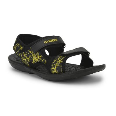 GLIDERS Casual Sandal For Mens (Black) JOCKEY-E By Liberty Gliders