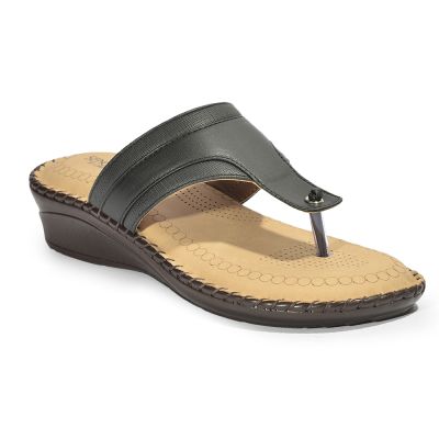 Senorita Casual (BLACK) Thong Sandals For Ladies LAF-1061 By Liberty Senorita