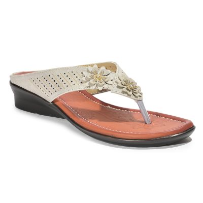 Senorita Casual (Grey) Thong Sandals For Ladies LAF-1087 By Liberty Senorita